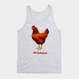I Love Redheads Chicken Tank Top
